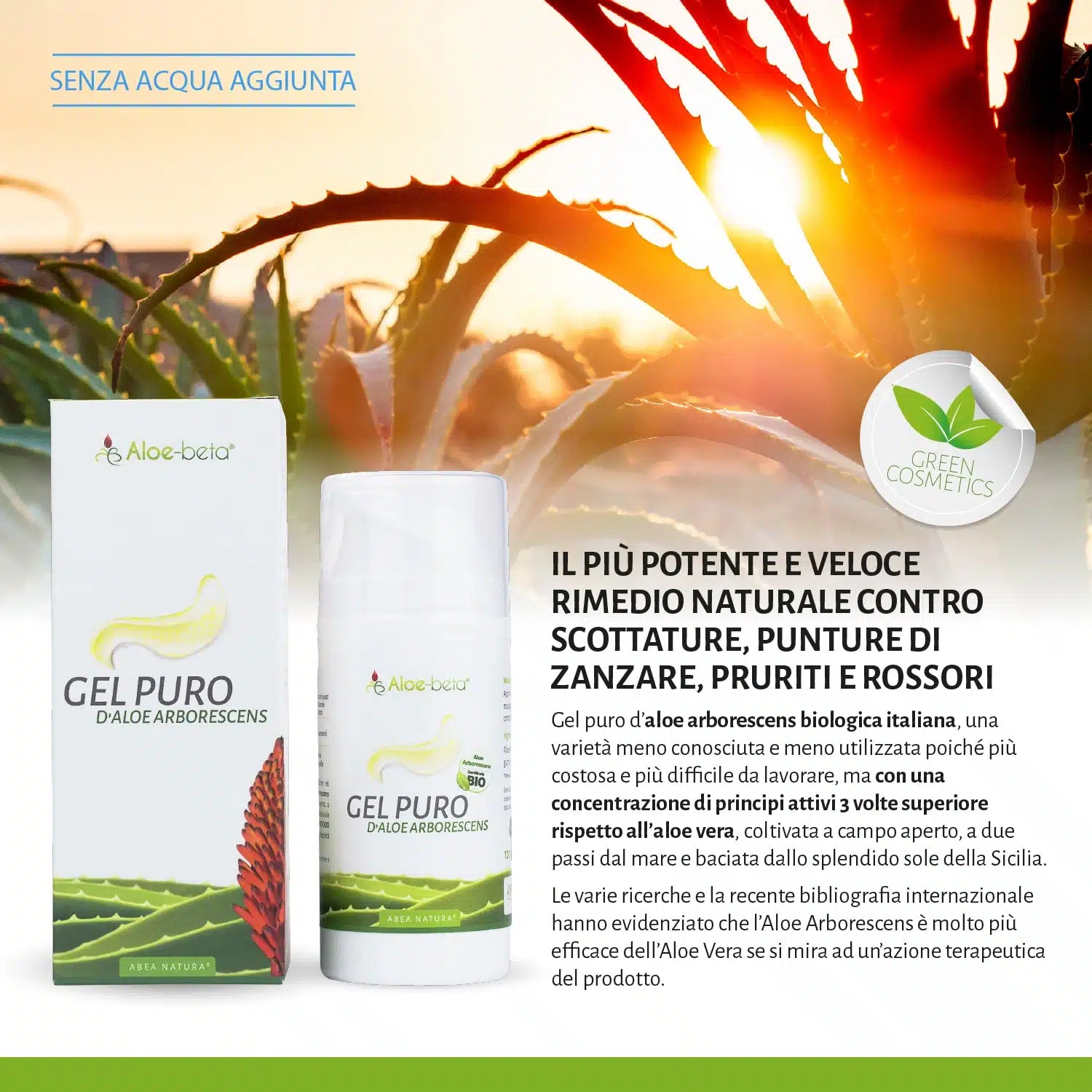 Aloe-beta® Gel de Aloe Arborescens orgánico puro al 99% 