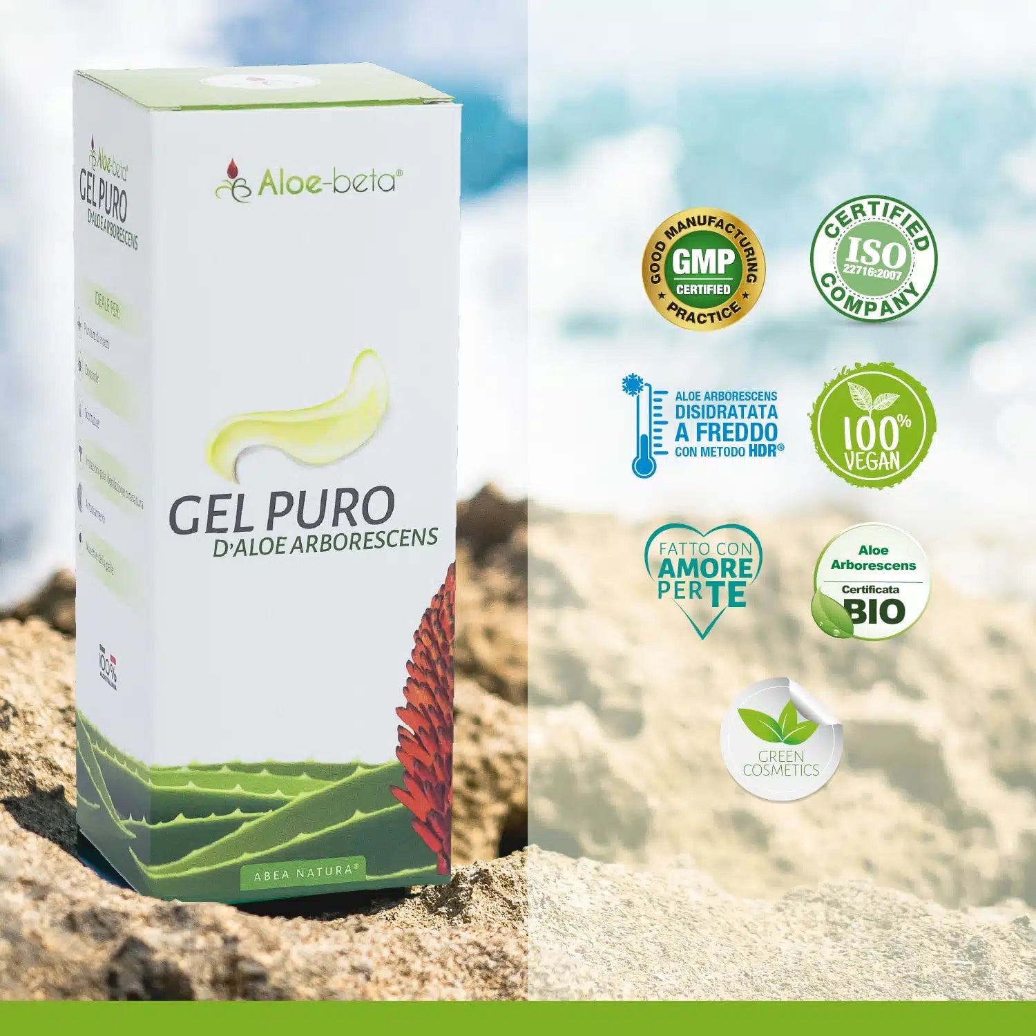Aloe-beta® Gel de Aloe Arborescens orgánico puro al 99% 