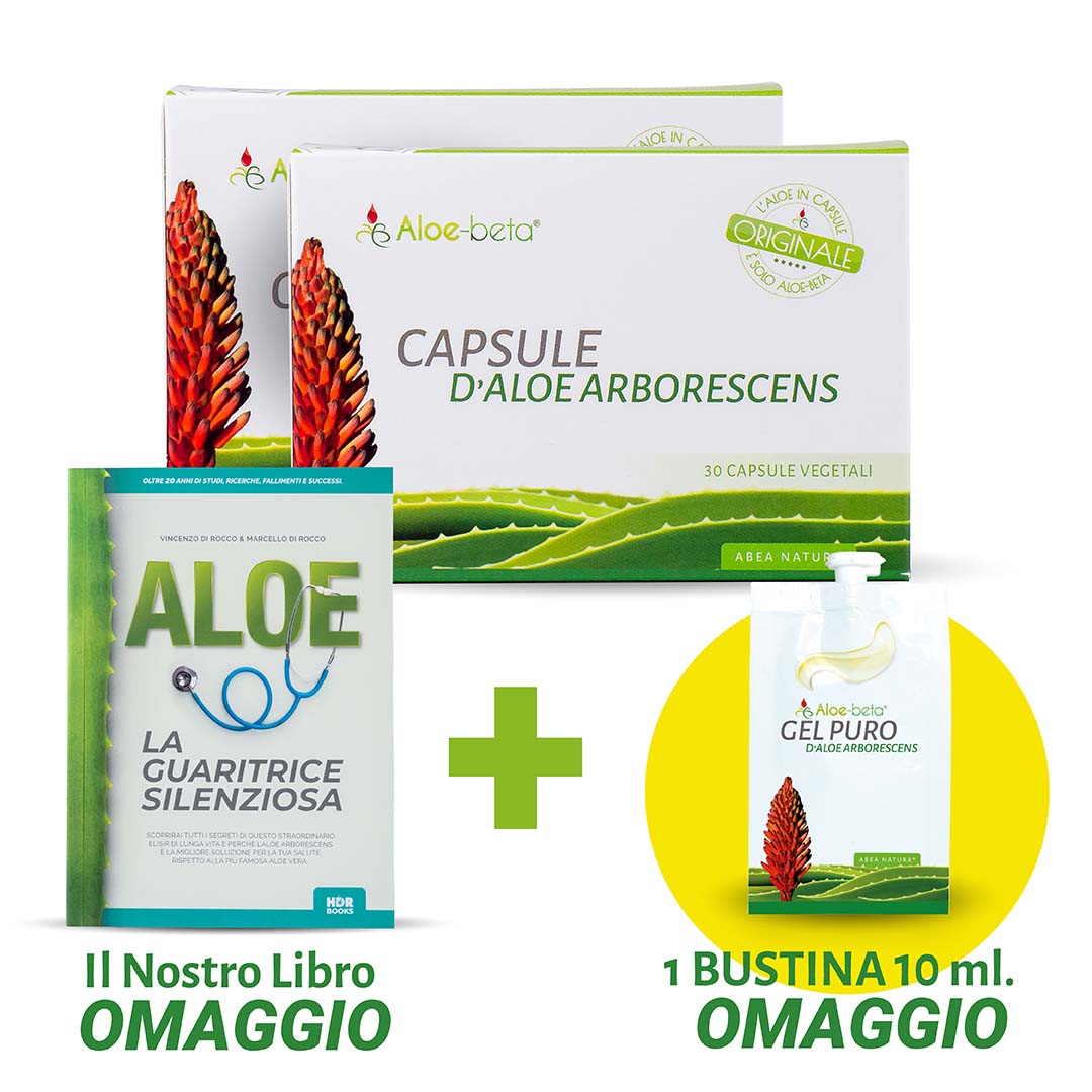 Oferta: 2 Cápsulas de Aloe Arborescens + Libro + Sobre de Gel Puro